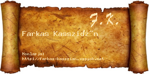 Farkas Kasszián névjegykártya
